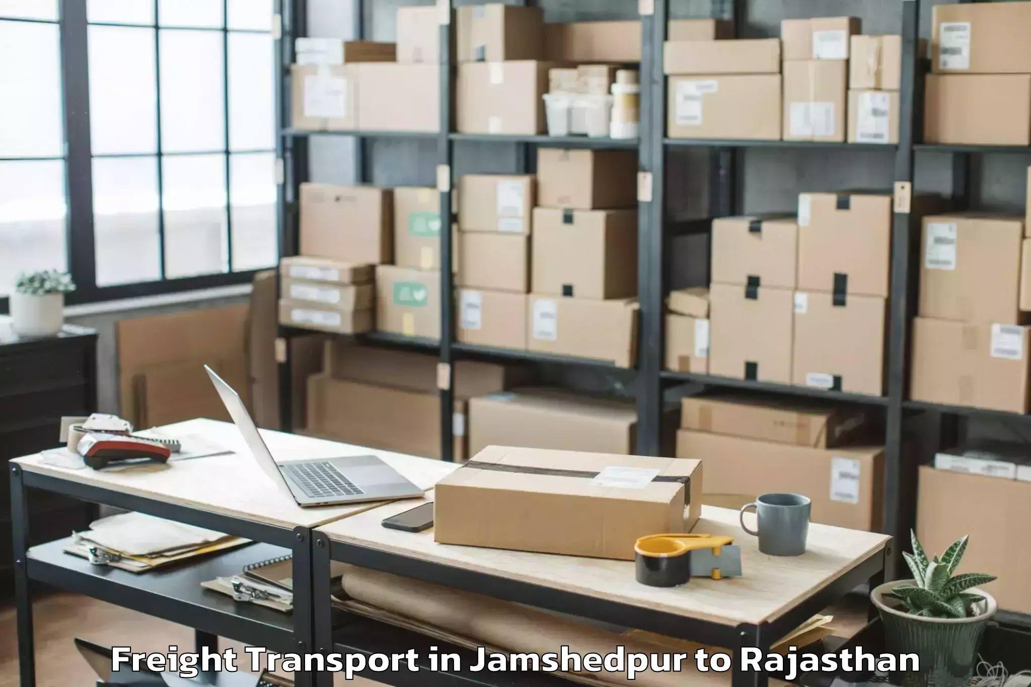 Easy Jamshedpur to Madhav University Pindwara Freight Transport Booking